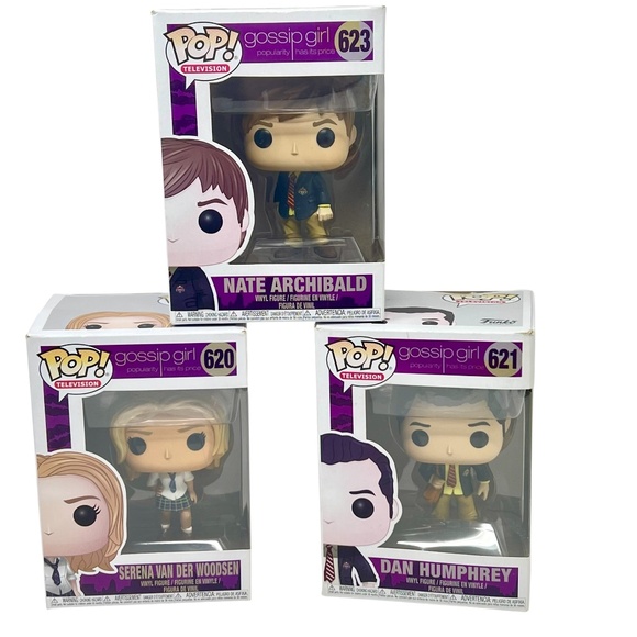 Funko Pop Gossip Girl *Set of 3* NIP Dan, Nate, and Serena 620, 621, 623